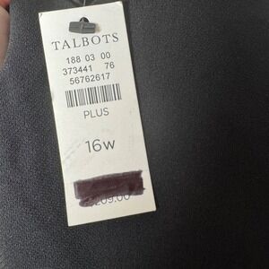 NWT $209 Talbots Fit And Flare Dress Black Sleeveless Size 16 W